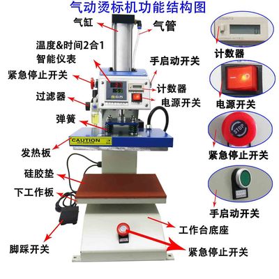Factory sales Pneumatic heat press machine Desktop Heat Transfer Machine automatic clothing Printing machine