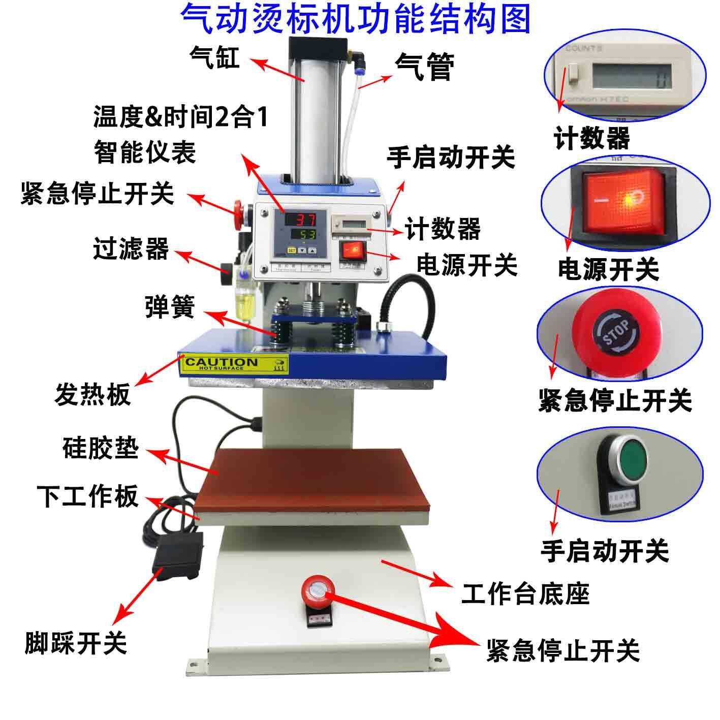 Factory sales Pneumatic heat press machine Desktop Heat Transfer Machine automatic clothing Printing machine