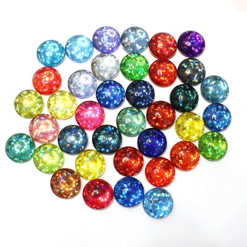 時間宝石光沢のあるガラスパッチリングフェイスイヤリングキーホルダー diy ジュエリーアクセサリー