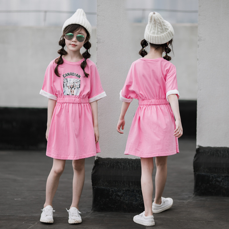 Estilo coreano ropa de verano para niños 2023 Nueva ropa de verano para niñas estilo occidental para niños vestido de princesa de manga corta vestido casual