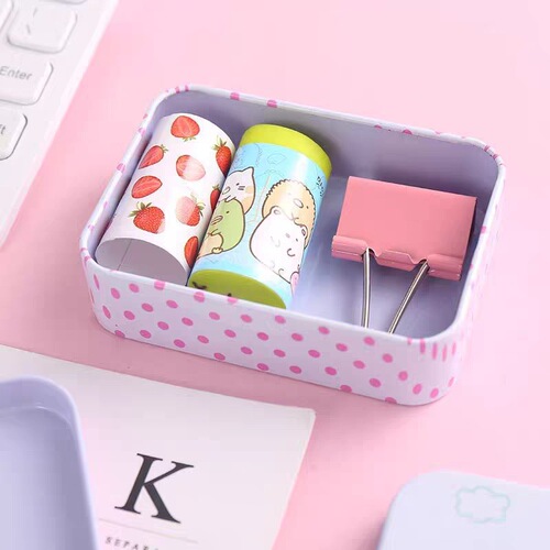 Cute cartoon tin box push-pull box jewelry storage box hairpin box poker bank card box tin box wholesale