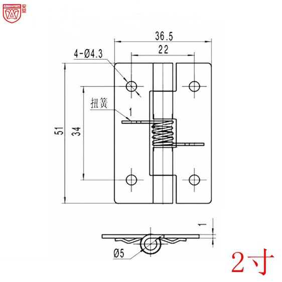 Acero inoxidable 304 bisagra de resorte de 2 pulgadas bisagra de resorte puerta de gabinete bisagra de cierre automático de puertas de retorno de madera pequeña hoja image 2