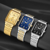 Retro classic men's watch, square waterproof swiss watch for leisure, fashionable steel belt