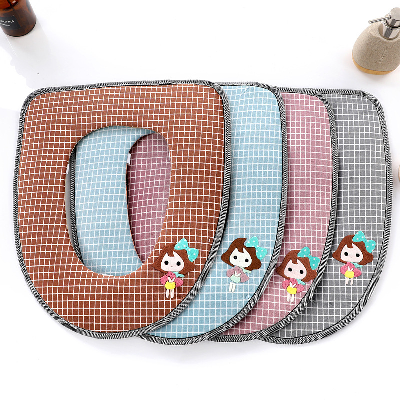 廠家直銷通用款加厚格絨馬桶墊冬季馬桶圈 O型馬桶坐墊旅行坐便墊