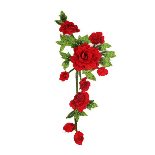 Embroidered fabric stickers peony color pairs of flowers hollow stage costume accessories water-soluble embroidery lace hand-sewn corsage appliqué embroidery