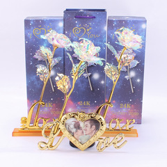 Imitation 24K gold foil flower rose Valentine's Day gift box color gold flower gold-plated rose gift cross-border supply