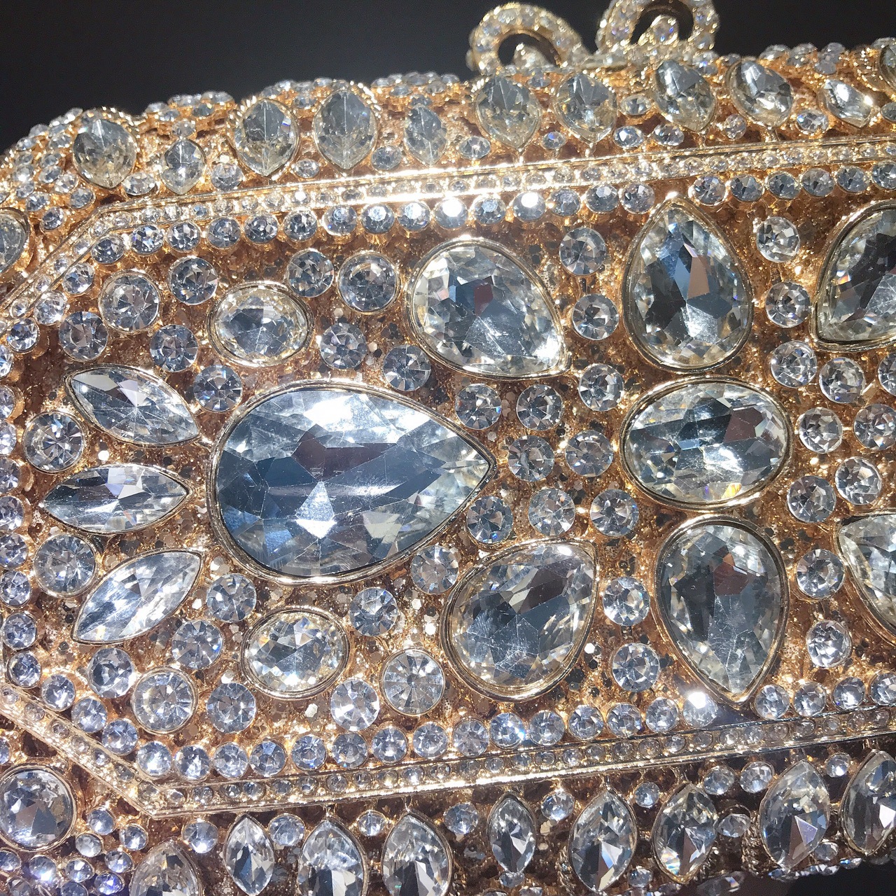 Túi clutch dạ tiệc hình vuông đính đá rhinestone phong cách Âu Mỹ — Màu Xanh Cỏ chi tiết 5