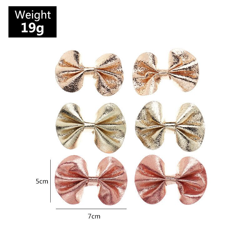 Children's Shiny Leather Bow Hairpin display picture 2