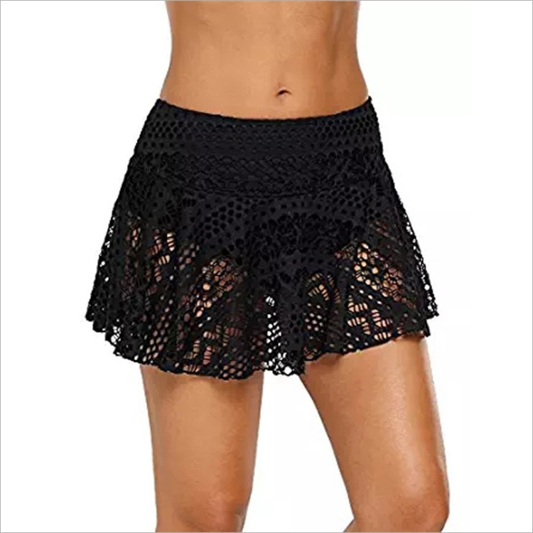 Europe and America Foreign trade new pattern Lace lace swimming trunks Outside the single Solid sexy Hollow Sandy beach singleton skirt