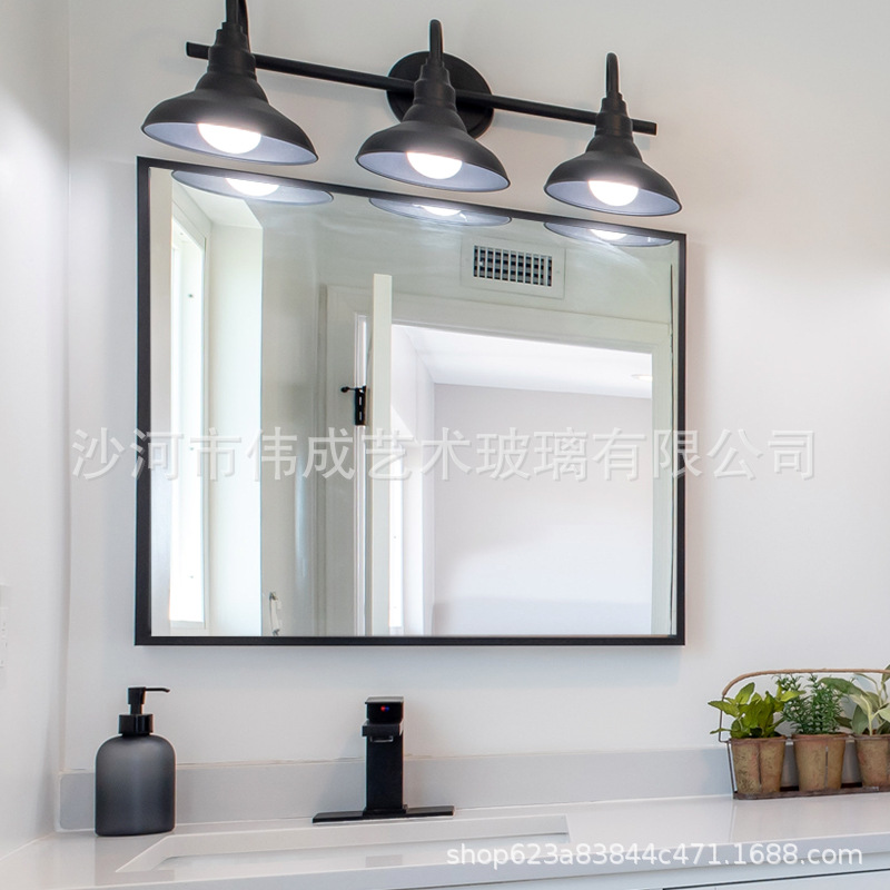 De una pieza de entrega de aleación de aluminio espejo de baño con estante de almacenamiento de baño colgante de pared espejo de baño espejo vestidor