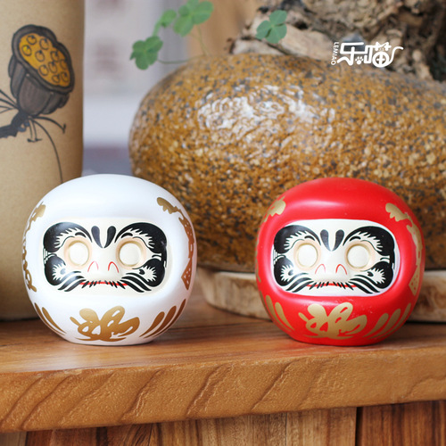 Lemiao Ceramic Crafts Piggy Bank Japanese Ornament Desktop Cashier Home Decoration Onmyoji Bodhidharma
