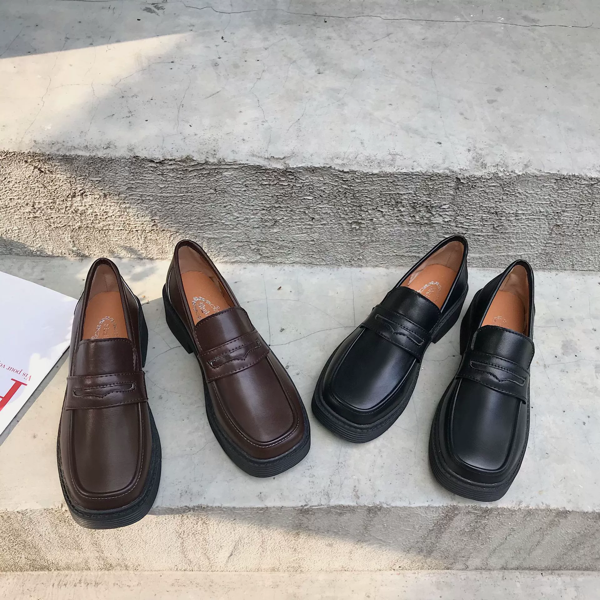 2023 летние и осенние новые маленькие кожаные туфли на толстом каблуке на толстой подошве британские туфли Мэри Джейн для похудения винтажные маленькие кожаные туфли для женщин