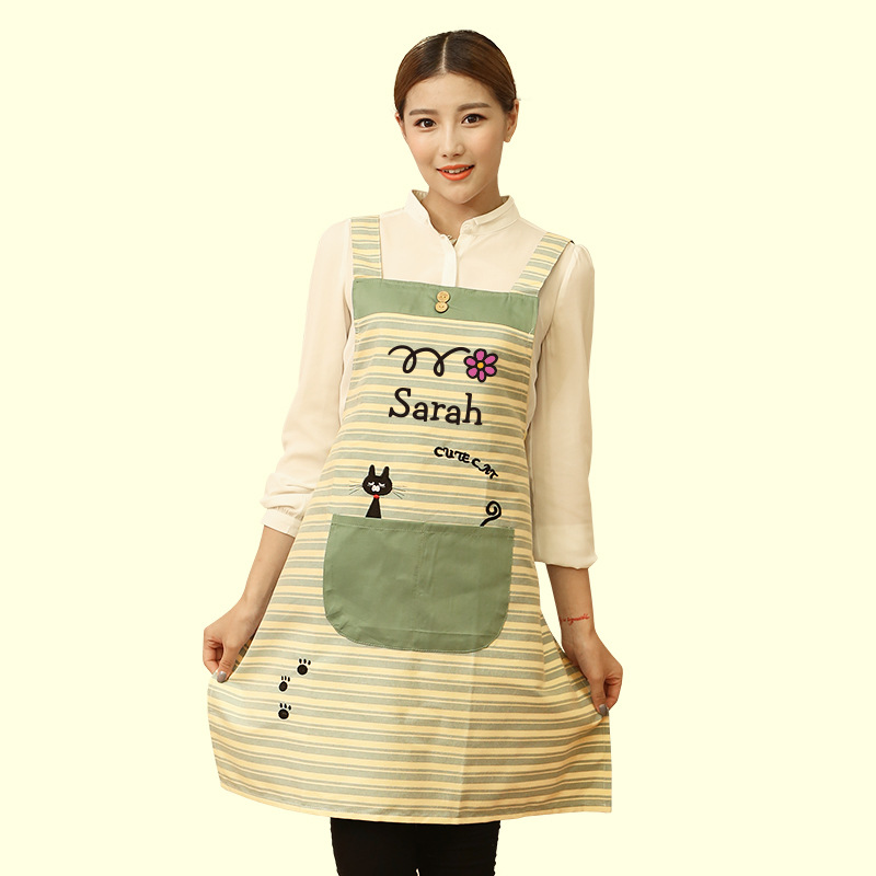 Delantal de cocina para el hogar moda antiincrustante de mujer Estilo coreano japonés trabajo de cocina hombres adultos cintura personalizada Impresión de LOGOTIPO
