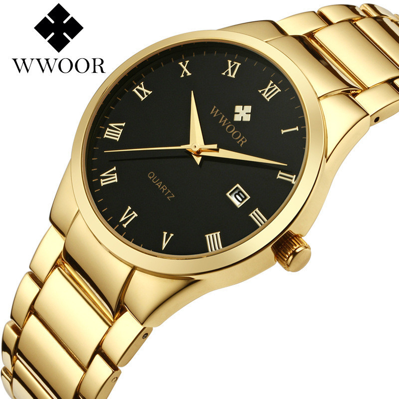 WWOOR con amor de los nuevos hombres de negocios reloj de cuarzo calendario impermeable reloj redondo cabeza casual Bowl Watch 8830