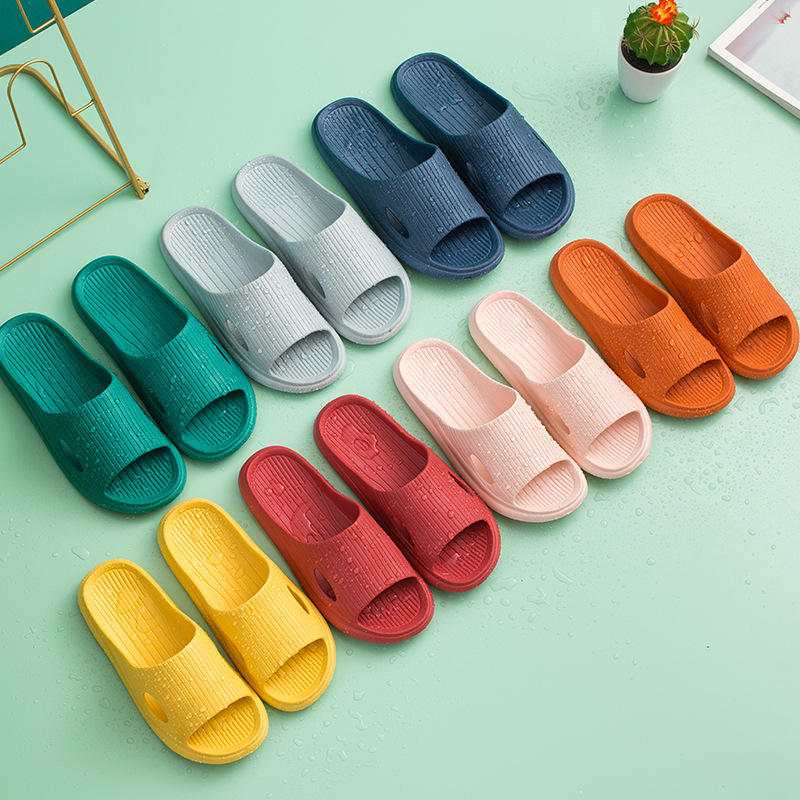 Bathroom slippers women's summer waterproof non-slip soft bottom home indoor mute couple bath slippers men