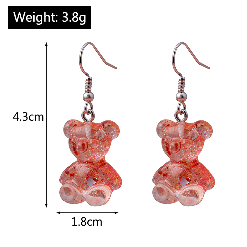 Boucles D'oreilles Créatives Colorées D'ours De Dessin Animé display picture 1