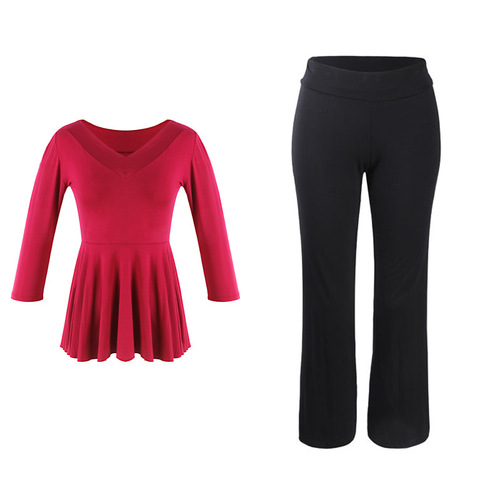 New dance clothes for adults, modal V-neck basic training clothes, modern dance practice clothes, Latin dance clothes, yoga performance clothes