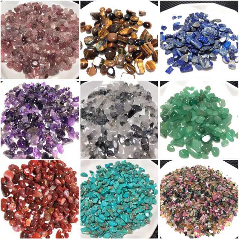 natural White Crystal Gravel Purification Stone Bracelet Pendant Degauss Ishihara Powder Purple color energy crushed stone