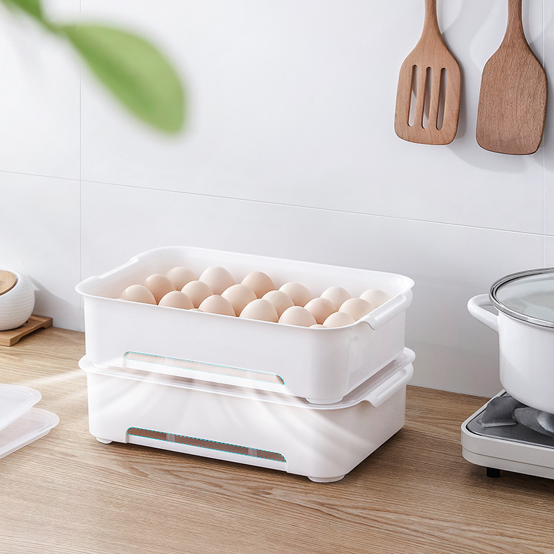 Refrigerador caja de almacenamiento de huevos cajón de cocina hogar multi-capa huevo caja de huevo estante bandeja artefacto