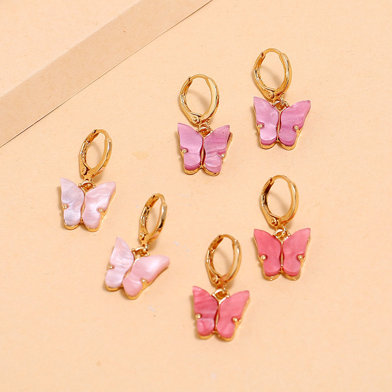 Hot Sale Set Earrings Fashion Simple Retro Shell Butterfly 3-piece Earrings Wholesale Nihaojewelry display picture 2