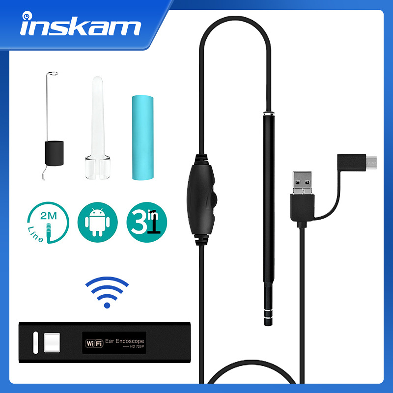 工厂直销现货 wifi可视耳勺掏耳朵放大内窥镜高清手机数码内窥镜|ru