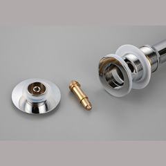 European-style sink copper large jump undermount faucet without holes push-button glass basin face wash basin water removal accessories chrome