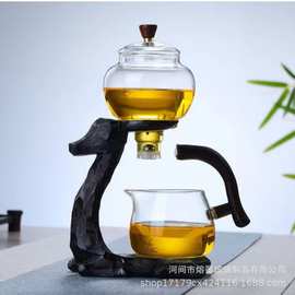 厂家直供玻璃茶具套装网红磁吸泡茶壶办公室自动一鹿有你磁吸壶