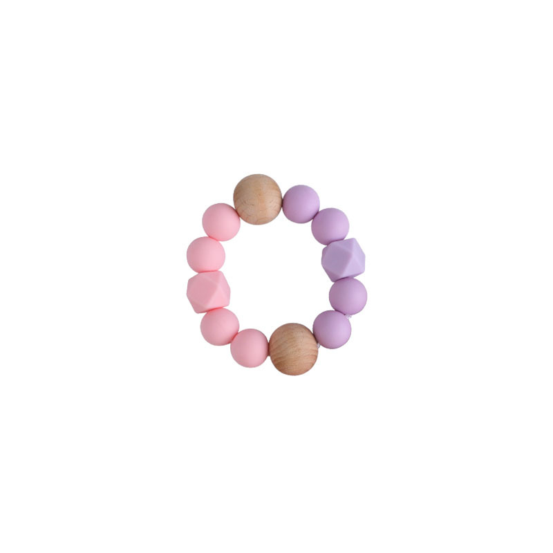 Seguridad del medio ambiente de silicona chupete cadena mordedor palo Bebé Beech octogonal cuentas de silicona juguete mordedor pulsera