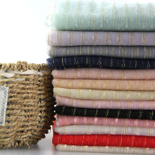 现货柔软春夏服装纱裙 锦纶童装金丝流星雨金线圆点网眼布面料  x