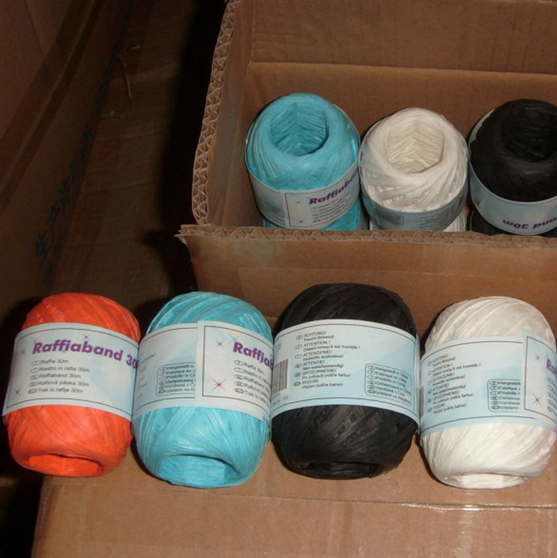 厂家供应彩色拉菲草绳球DIY手工绳烘焙捆扎纸绳