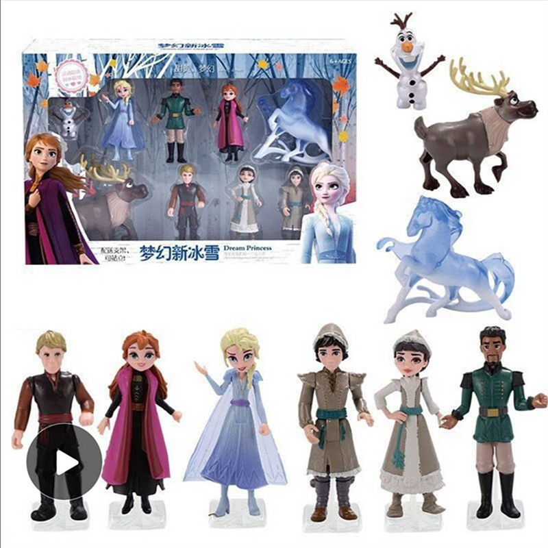 冰雪奇緣2玩具軟膠人偶套裝愛艾莎安娜雪寶裝飾擺件公主公仔玩具