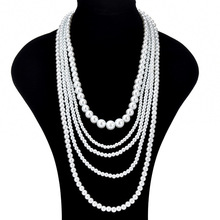 大珍珠串珠長款多層珍珠 優雅新娘韓版華麗公主項鏈毛衣鏈