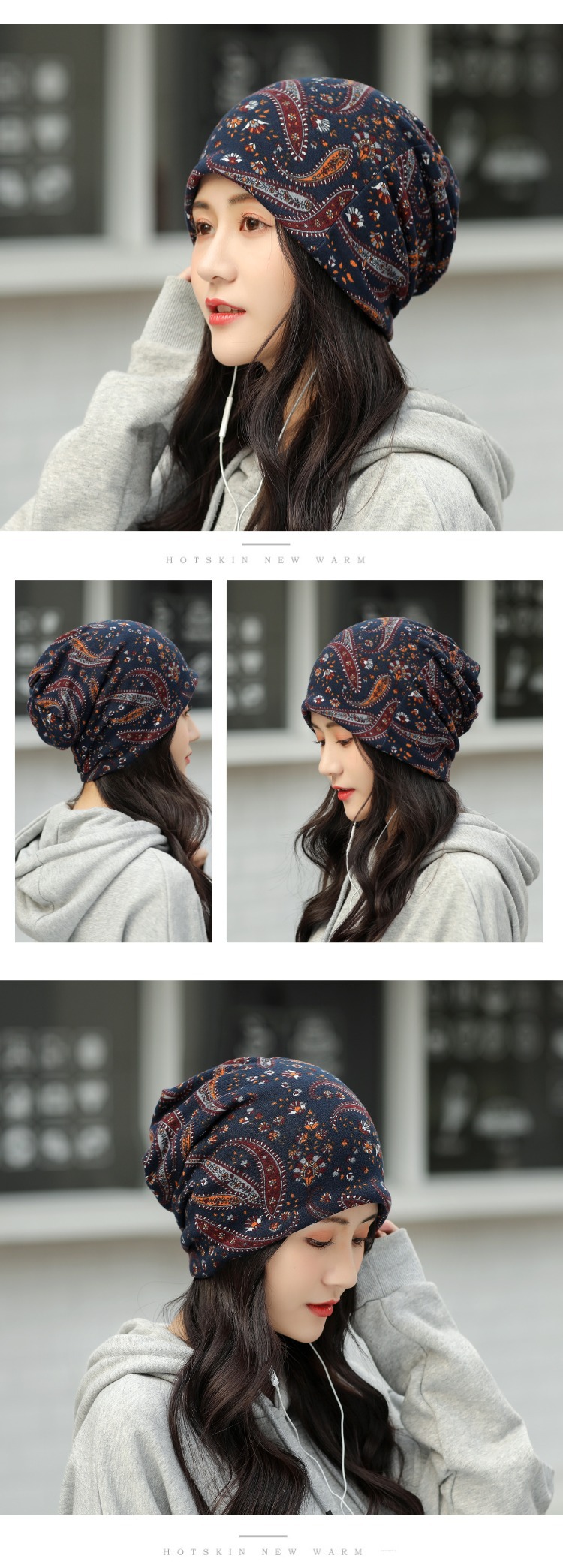 Women's Korean Style Flower Crimping Beanie Hat display picture 5