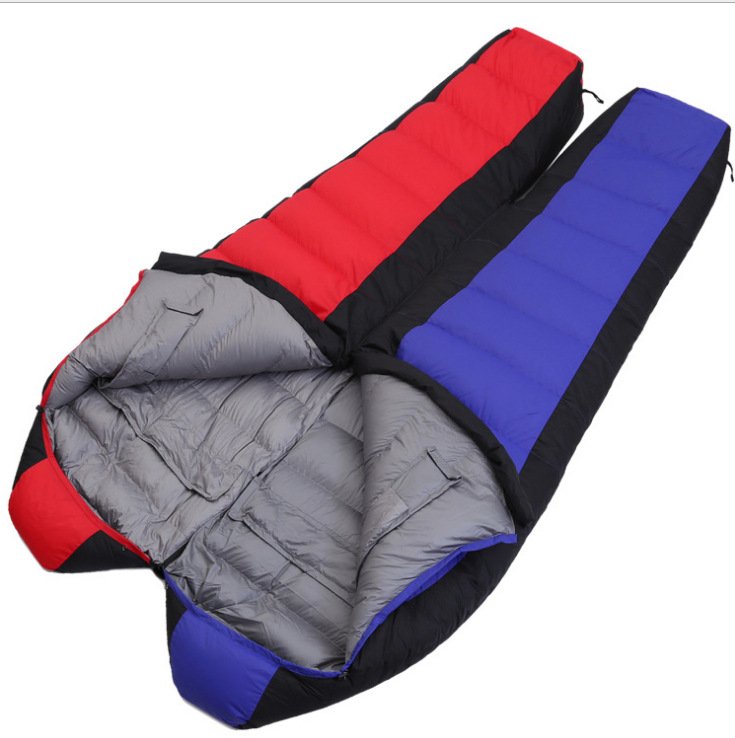 支路抗寒羽绒睡袋成人睡袋户外春秋冬季露营可拼接双人保暖睡袋