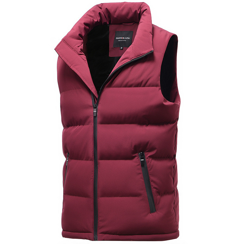 Chaleco de hombre otoño y invierno transfronterizo de algodón collar de hombro delgado chaleco de moda de ocio calentamiento clip de caballo