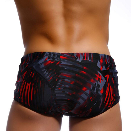 The UXH new abstract black and red phantom with cup anti-embarrassment cross-border flat-bottom swimsuit for racing beach and hot spring shorts