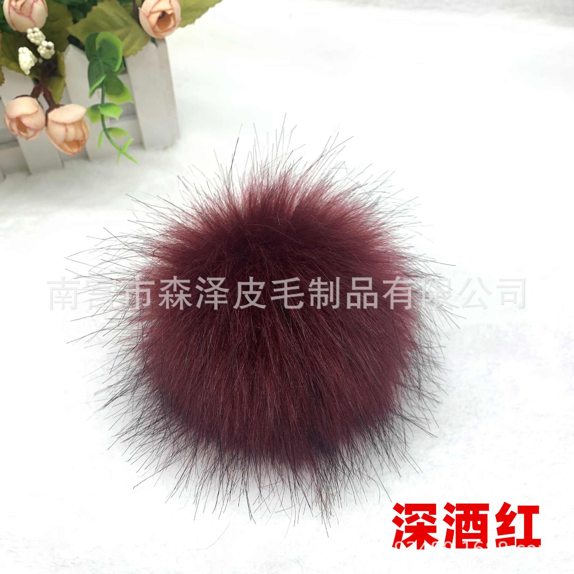 Venta caliente transfronteriza de imitación de piel de zorro de imitación de mapache de imitación de piel de conejo bola de piel sombrero colgante de color imitación de piel falsa bola