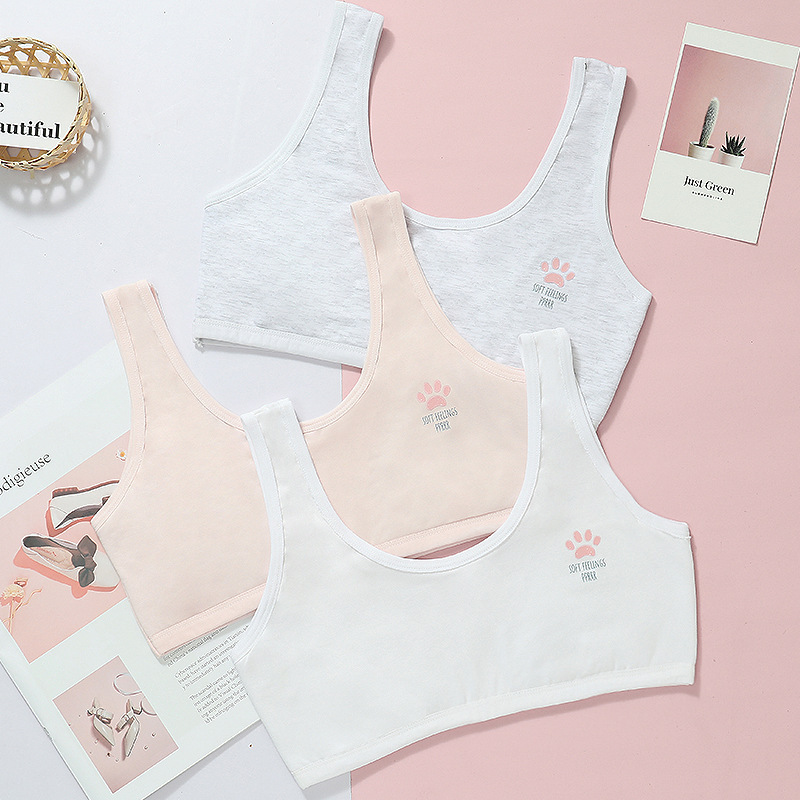 Girls' Developmental Underwear Primary School Students Junior High School Girls Cotton Vest Tube Top Anti-bump 9-12-16 Years Old Girls' Developmental Underwear Primary School Students Junior High School Girls Cotton Vest Tube Top Anti-bump 9-12-16 Years Old