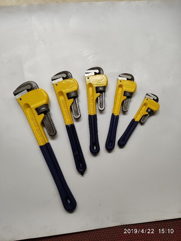 厂家批发美式重型沾塑管子钳24寸60水管钳18寸管道扳手管钳快速