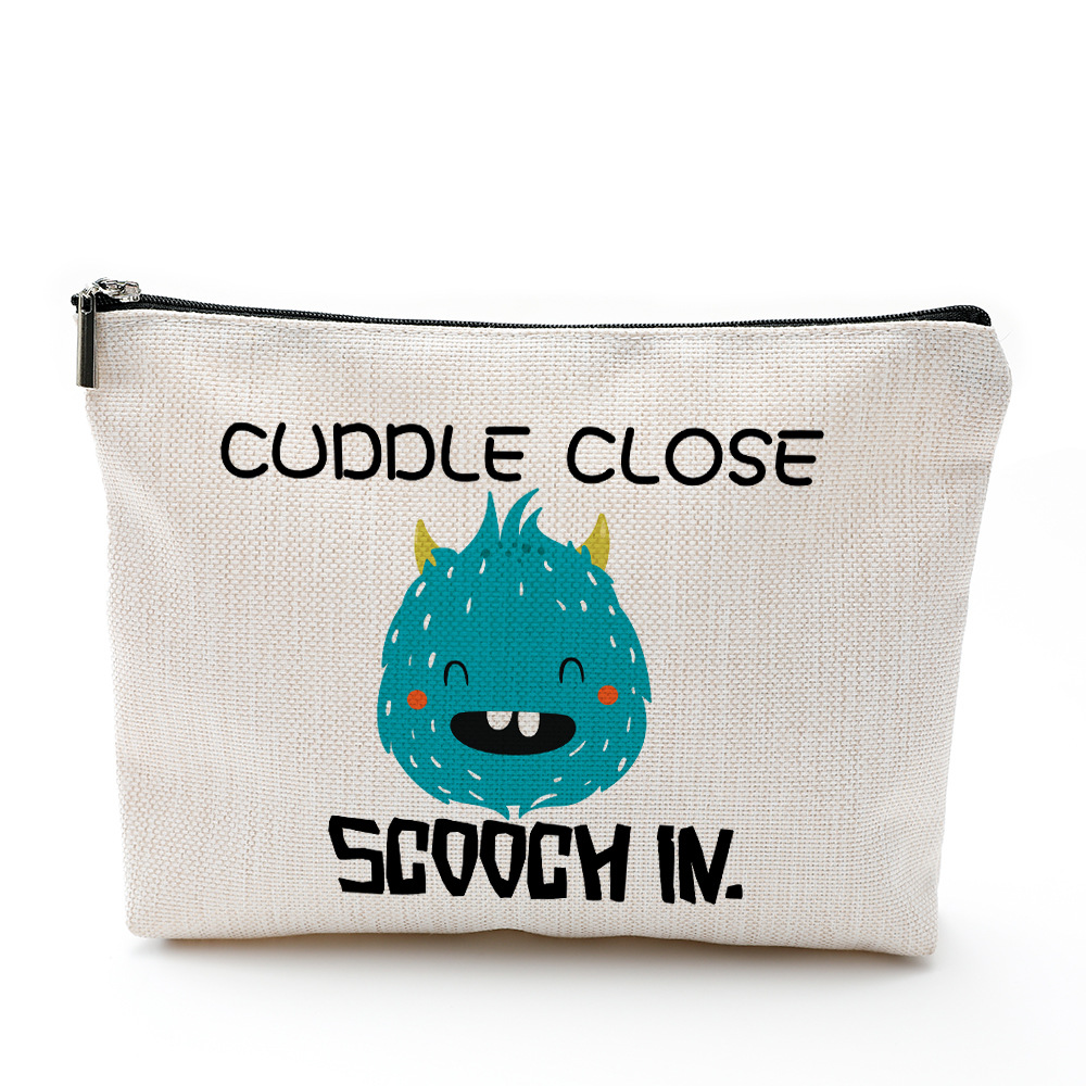 简约化妆包防水棉麻拉链袋化妆品饰品收纳袋旅行洗漱用品收纳包