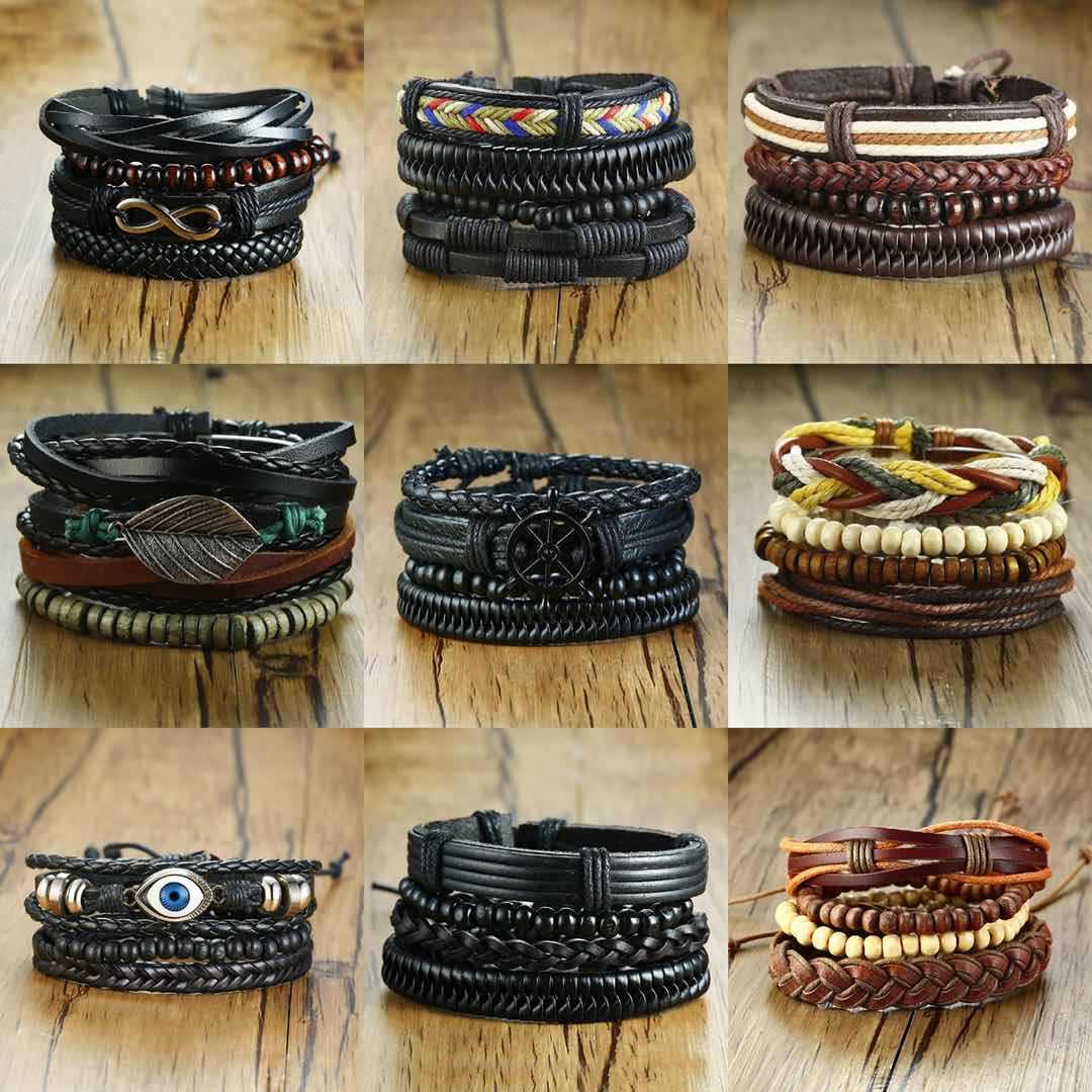 Men's Woven Bracelet Set