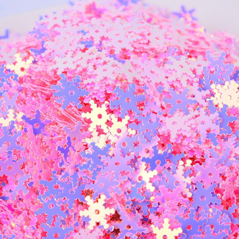 7mm Golden Snowflake Christmas Sequins Nail Beauty DIY Sequins Slime Crystal Mud Filled diy Beads