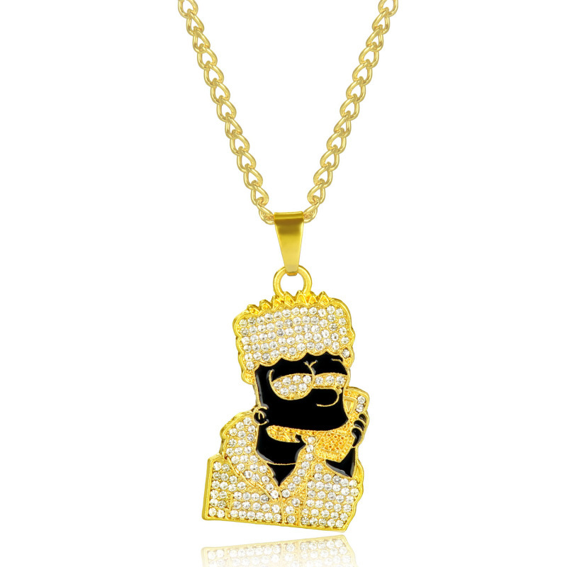 New Necklace Wholesale Fashion Hiphop Big Gold Full Diamond Necklace display picture 43