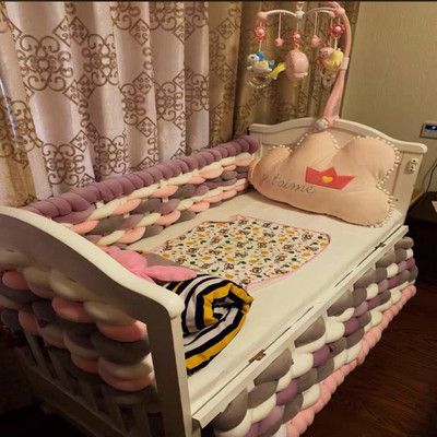 ins爆款麻花辫婴儿床围手工编织绳条DIY儿童房可拆卸围栏防撞防摔|ms