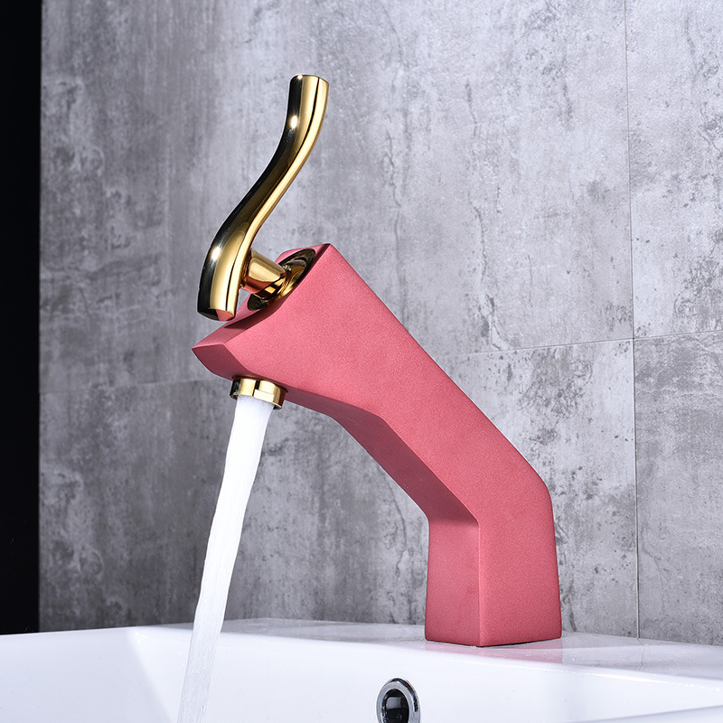 Factory direct sales of European-style matte colored washbasins, hot and cold mixed faucets, thickened all-copper main body bathroom cabinet faucets undefined