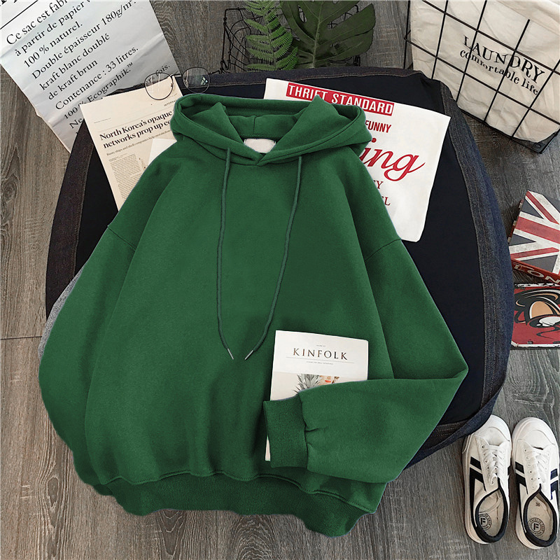 Entrega de una pieza Otoño e Invierno Comercio exterior ropa de mujer forrada con capucha engrosada suéter de color sólido jersey de manga larga abrigo amarillo al por mayor