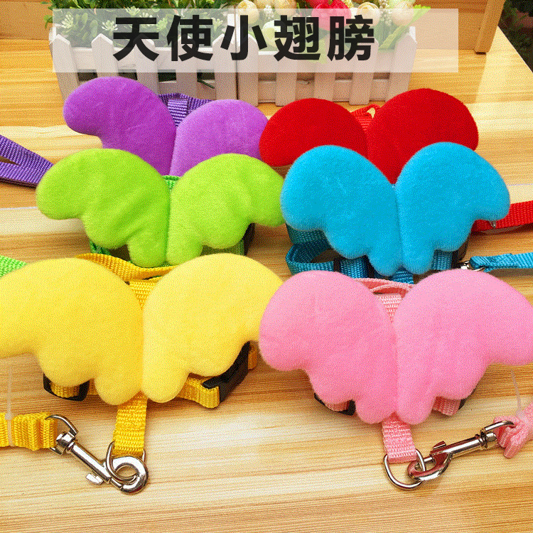 Cat Supplies Cat Leash Nylon webbing adjustable cat strap Walking cat leash Angel cat back leash details Picture