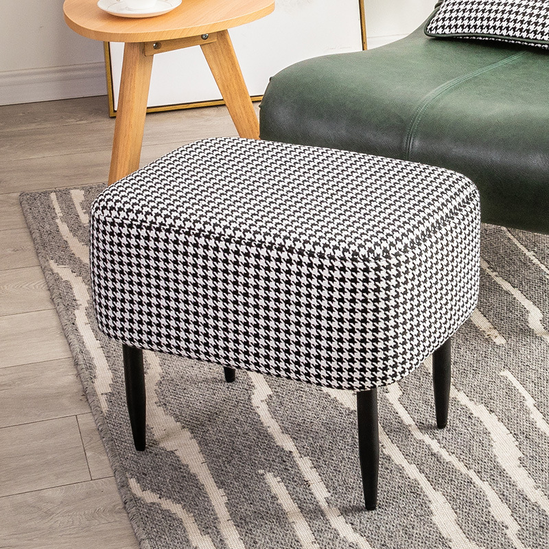 originality Low stool a living room sofa houndstooth Footstool bedroom fashion Makeup stool Wooden bench household stool