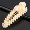 Hair accessory with bow, cute hairgrip from pearl, no hair damage, Korean style, simple and elegant design