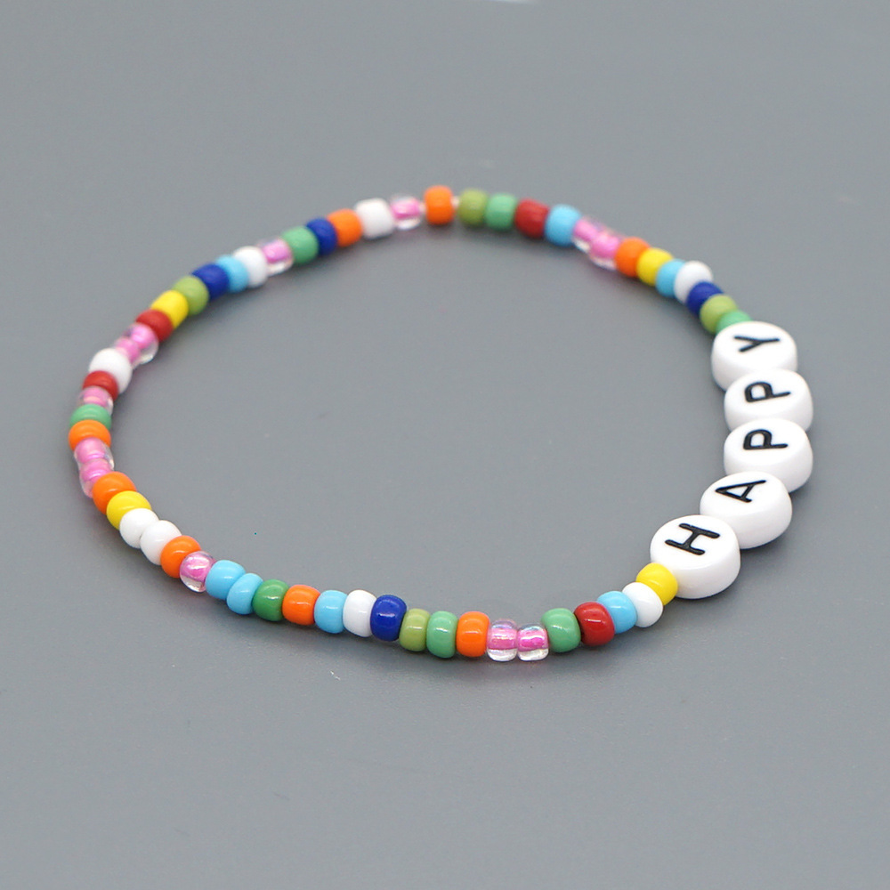 Casual Letter Resin Rope Beaded Bracelets display picture 3